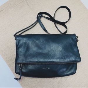 Margot Robbie Fold Over Versatile Black Gunmetal